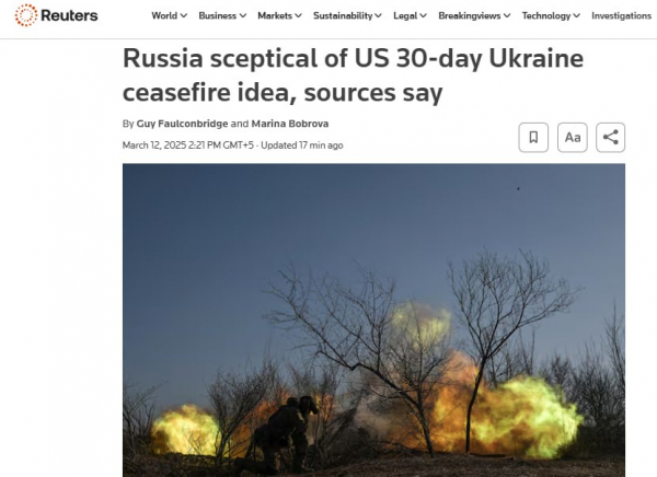 В Кремле отреагировали на предложение о 30-дневном перемирии на Украине В Кремле отреагировали на предложение о 30-дневном перемирии на Украине